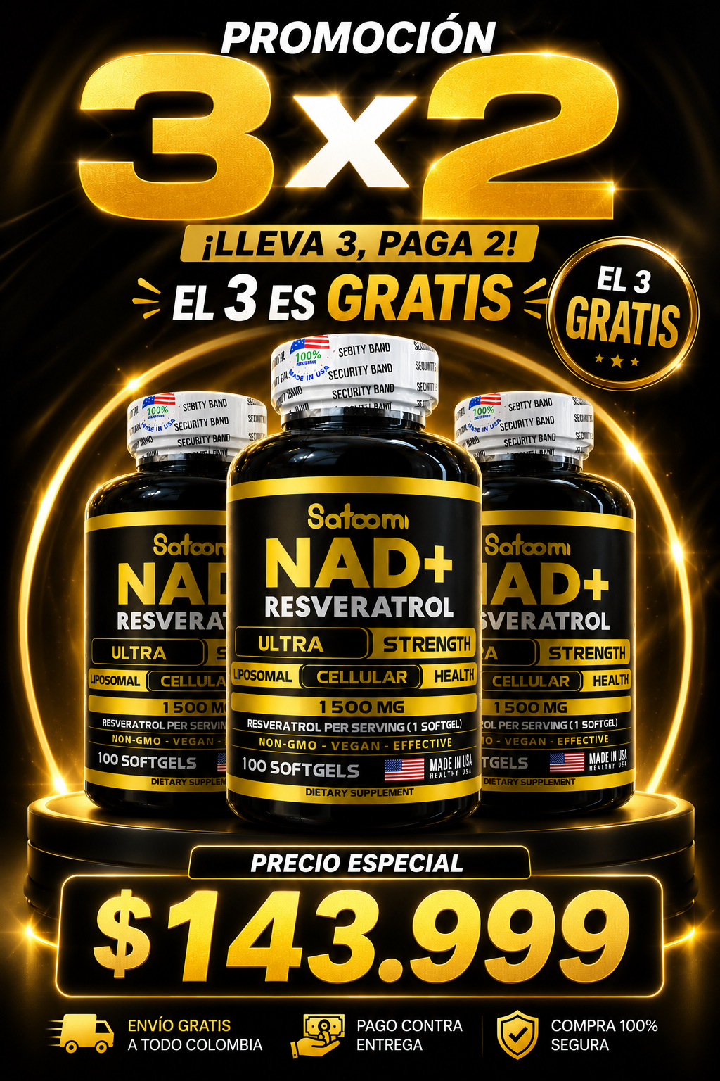 Nad + Resveratrol Satoomi 100caps